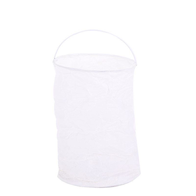 10*15cm White hanging cylinder Paper Lantern with metal candle holder for wedding party