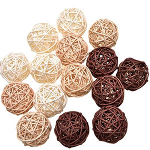 Diameter 6cm Rattan decorative Ball Orbs Wicker Crafts Supplies Home Window Decor Christmas Tree Ornament