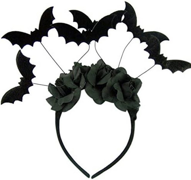 Halloween Black Bat Headband Costume Accessory Hair Hoop Party Halloween Decoration for Women Girl Kids