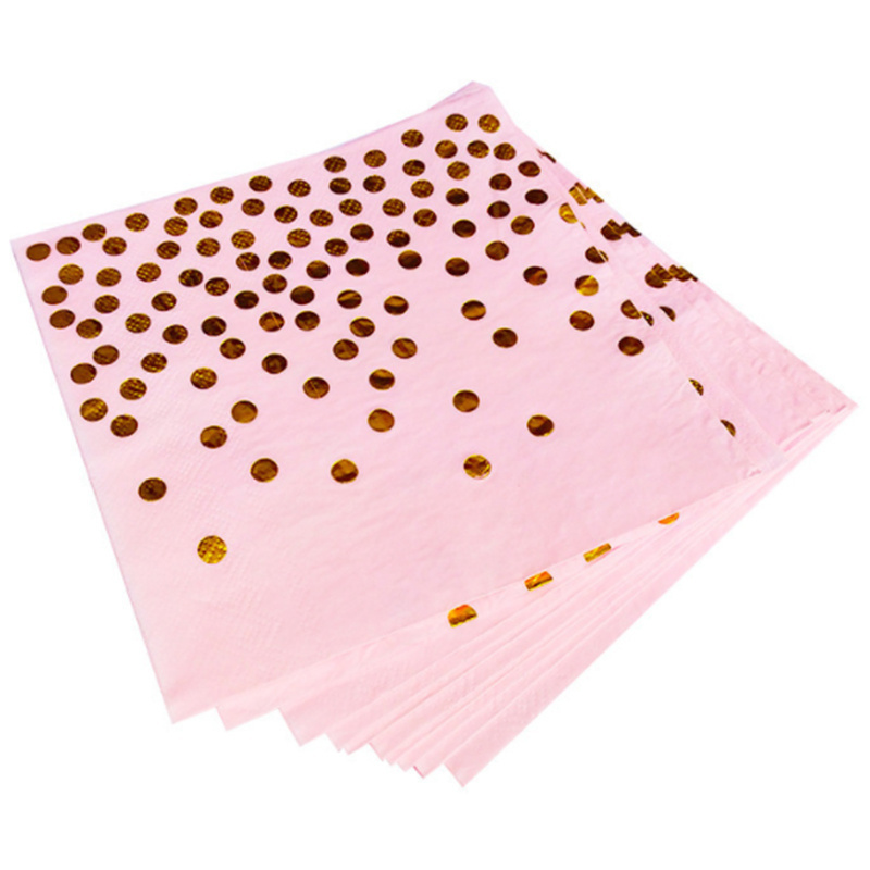 Serves 20 Pink Gold Dot Paper Disposable Dessert Plate Napkin Cups Girl Birthday Party Supplies Tableware Set