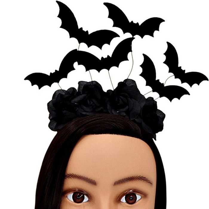 Halloween Black Bat Headband Costume Accessory Hair Hoop Party Halloween Decoration for Women Girl Kids