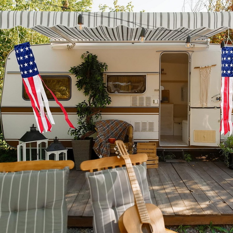 American Flag Windsock  USA  Heavy Duty Stars and Stripes Wind Sock Hanging  Patriotic Decoration Outdoor