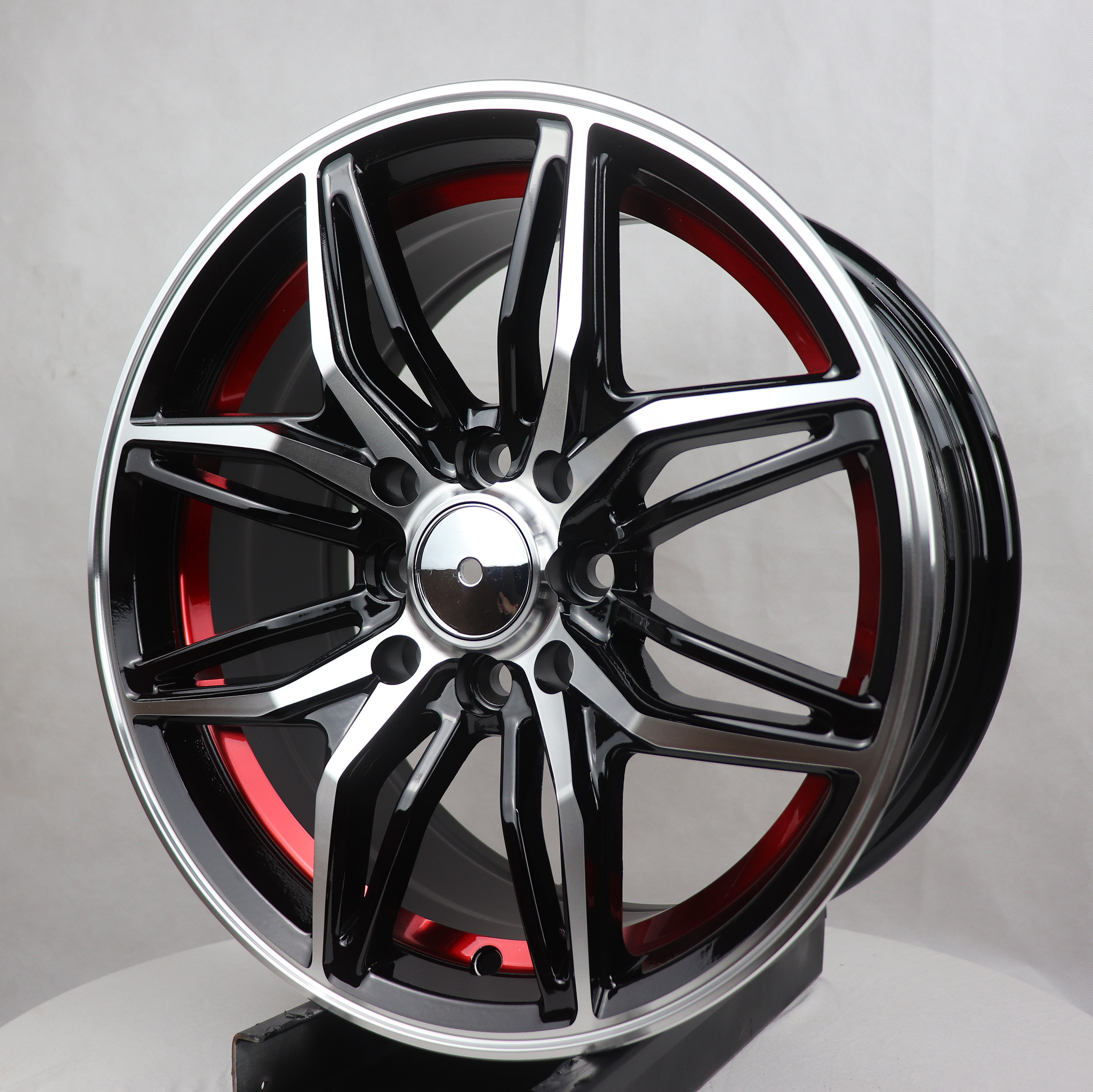 YC2057 15 inch Private car blackened concave aluminum alloy wheels, made in China high quality customizable wheels