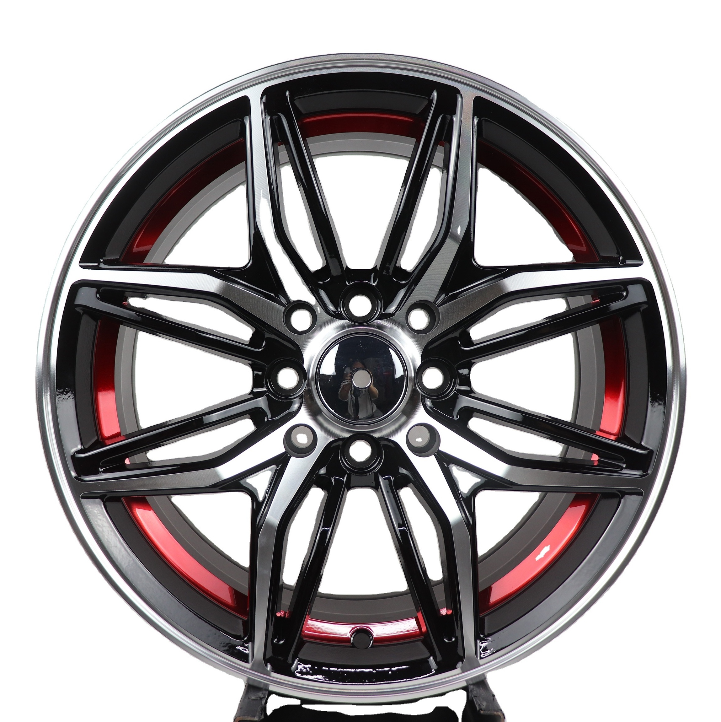 YC2057 15 inch Private car blackened concave aluminum alloy wheels, made in China high quality customizable wheels