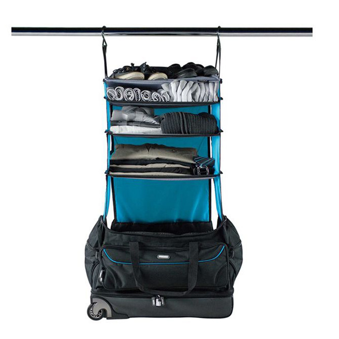 2 in 1 hanging garment duffel bag suit business wheeled travel Trolley Bag with Garment Rack