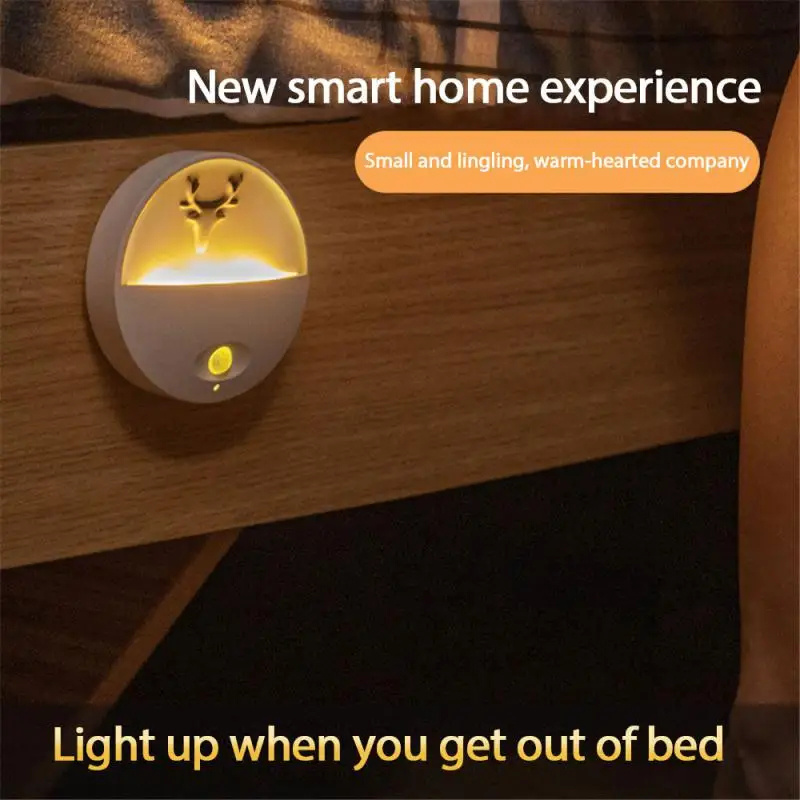 Portable Wireless Motion Sensor LED Night Light Stick On Wall Lamp Cabinet Light Bedside Lamp for Kids Bedroom Corridor Stairs