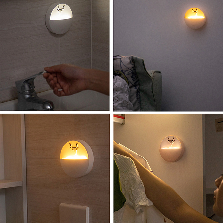 Portable Wireless Motion Sensor LED Night Light Stick On Wall Lamp Cabinet Light Bedside Lamp for Kids Bedroom Corridor Stairs