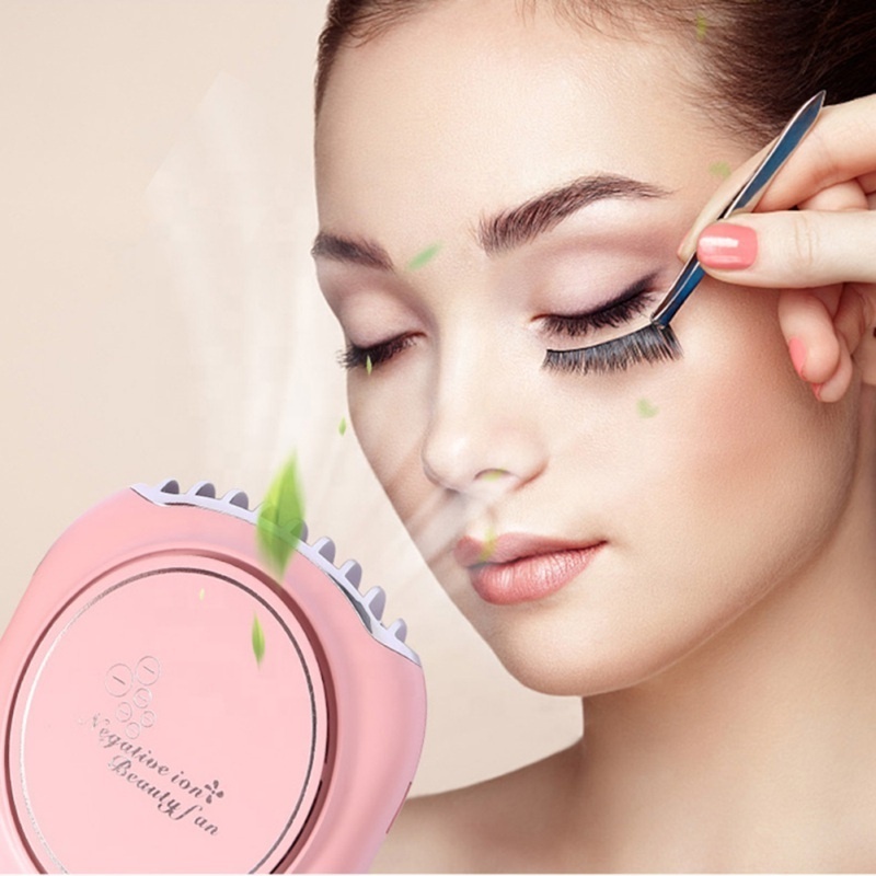 Anion Eyelash Lash Extension Nail Dryer Fan Battery Operated Portable Rechargeable Hand Held Eyelash Mini Laah Fan Dryer