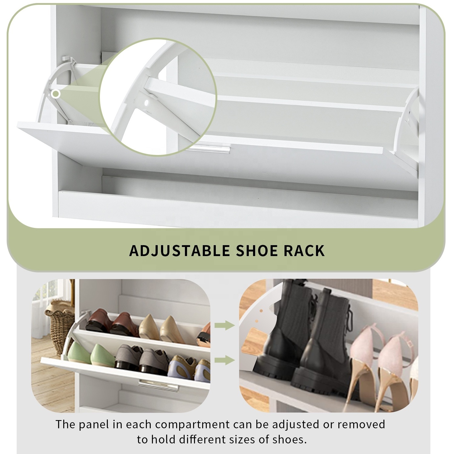 Free Shipping Slim Entryway Organizer Home Shoe Rack White Living Room Furniture Modern Shoe Storage Cabinet Particle Board