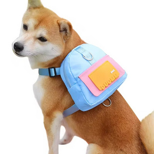 Pet Backpack Small Dog Self Mini Carrier Back Pack Pocket Saddle Bags Puppy Bag with Training Lead Leash