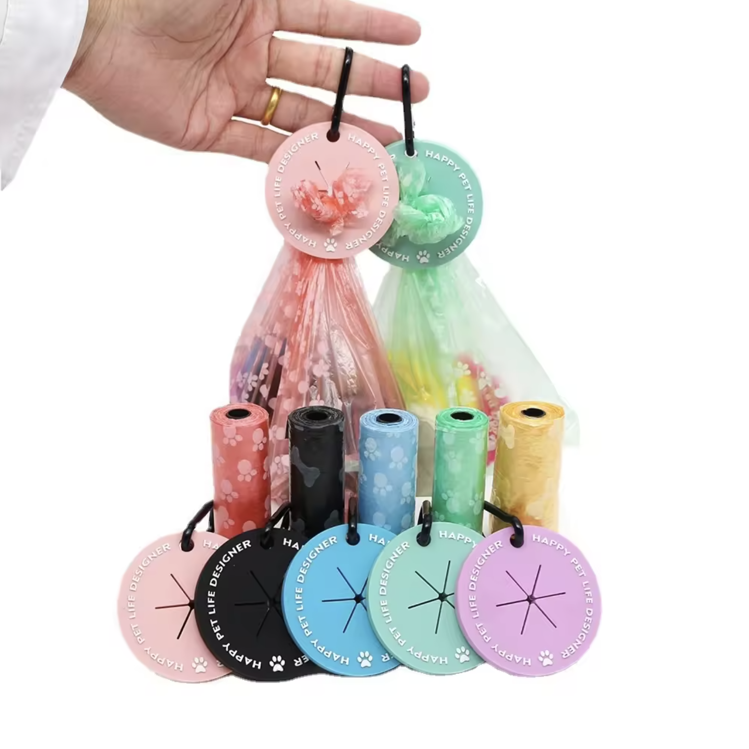 New Pet Cleaning Accessories Dog Poop Bag Holder Waste Bag Dispenser Poop Bag Clip Carrier