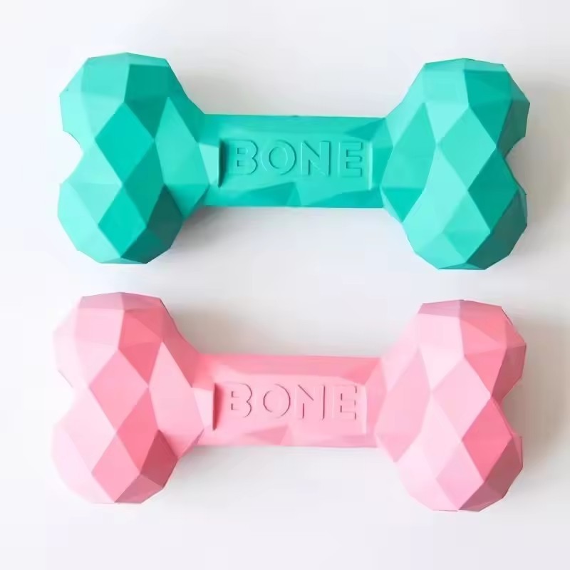 Hot Selling Pet Interactive Toys Durable Rubber Bone Shape Dog Chew Toys Cute Pet Treat Dog Toy