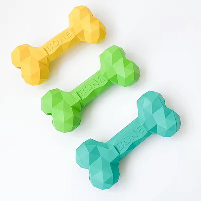 Hot Selling Pet Interactive Toys Durable Rubber Bone Shape Dog Chew Toys Cute Pet Treat Dog Toy