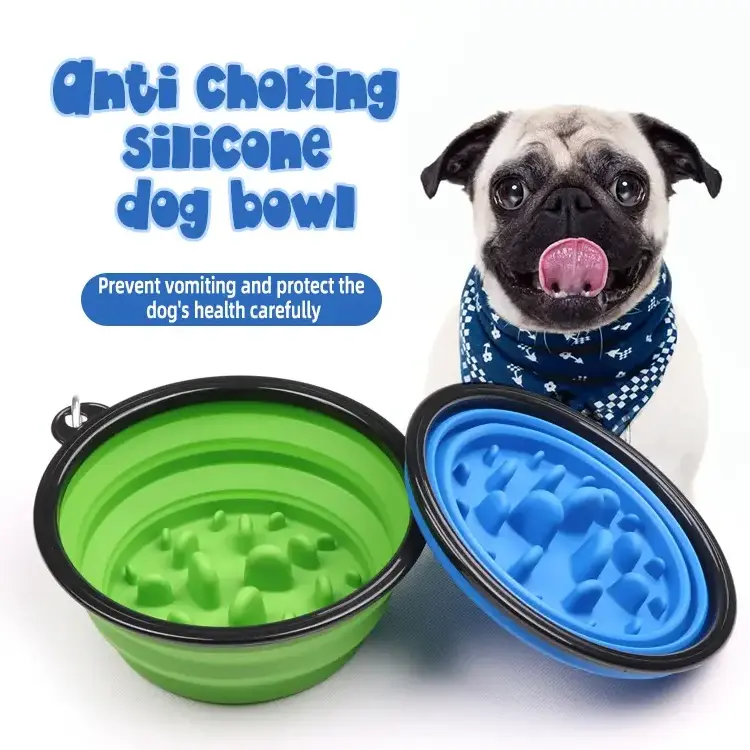 Wholesale Pet Slow Food Bowl Dog Slow Eating Slow Food Choking Dog Bowl Outdoor Portable Folding Bowl Pet Products