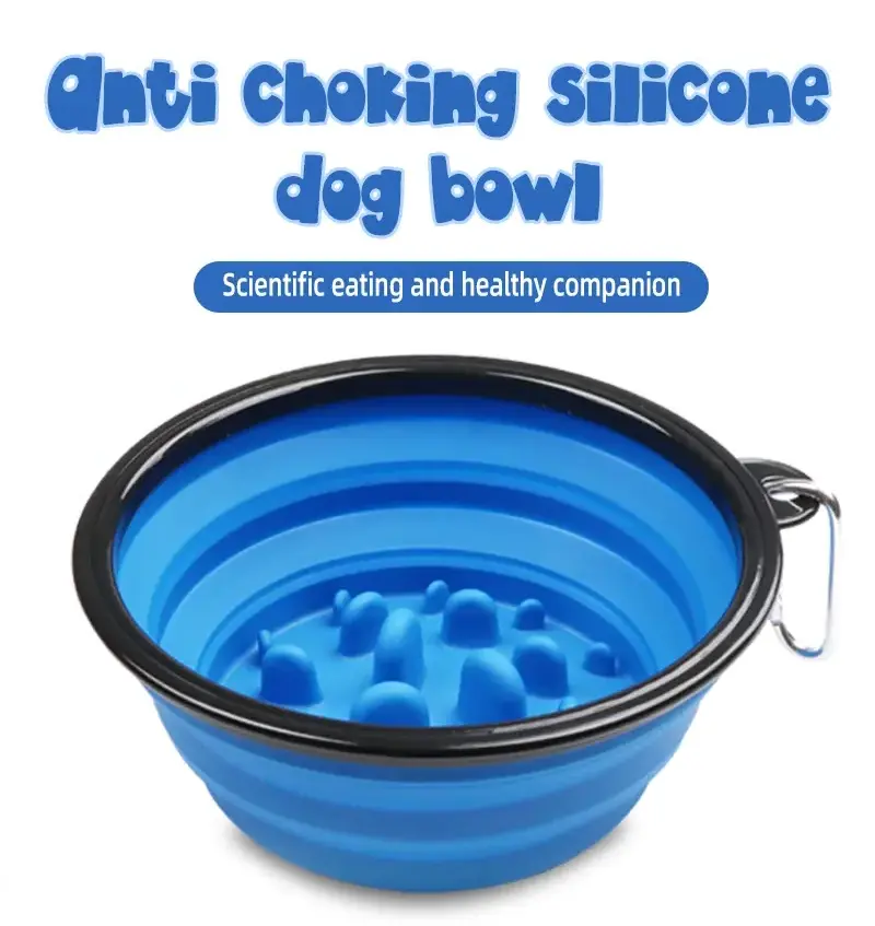 Wholesale Pet Slow Food Bowl Dog Slow Eating Slow Food Choking Dog Bowl Outdoor Portable Folding Bowl Pet Products