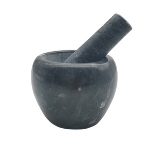 Marble mortar and pestle stone grinder bowl herb crusher spice grinder for making fresh guacamole, salsa, pesto