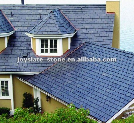 Natural black slate roofing tile french roof tile black