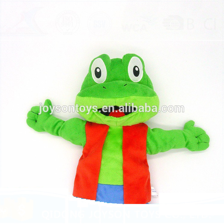 Wholesale Custom Polyester Plush Animal Frog Hand Puppet For Adult