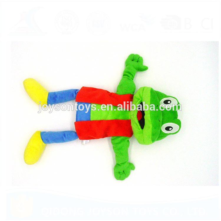 Wholesale Custom Polyester Plush Animal Frog Hand Puppet For Adult