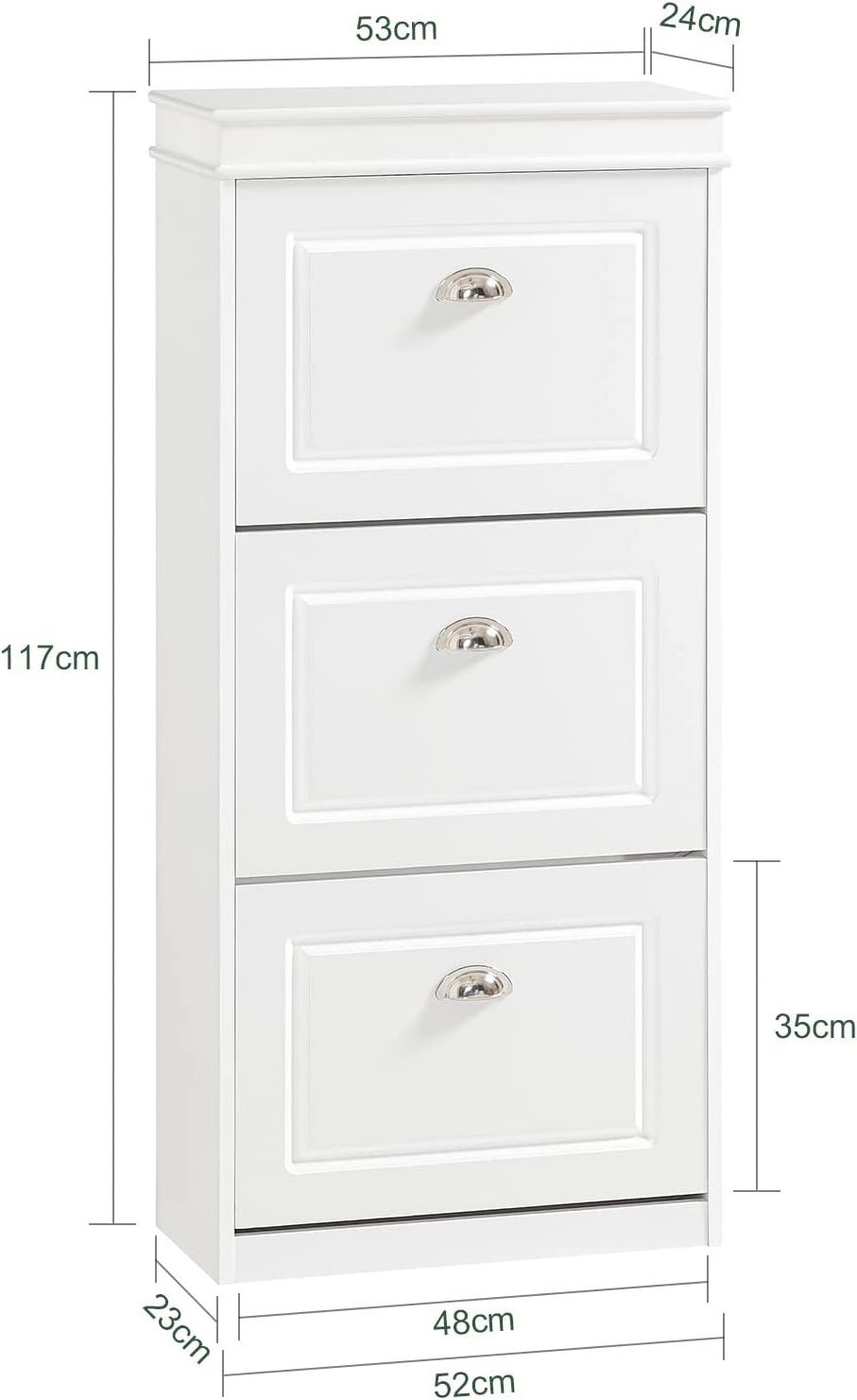 Modern 3 Drawer Storage White Melamine Wooden Furniture Slim Tall Narrow Hallway Shoe Rack Cabinet