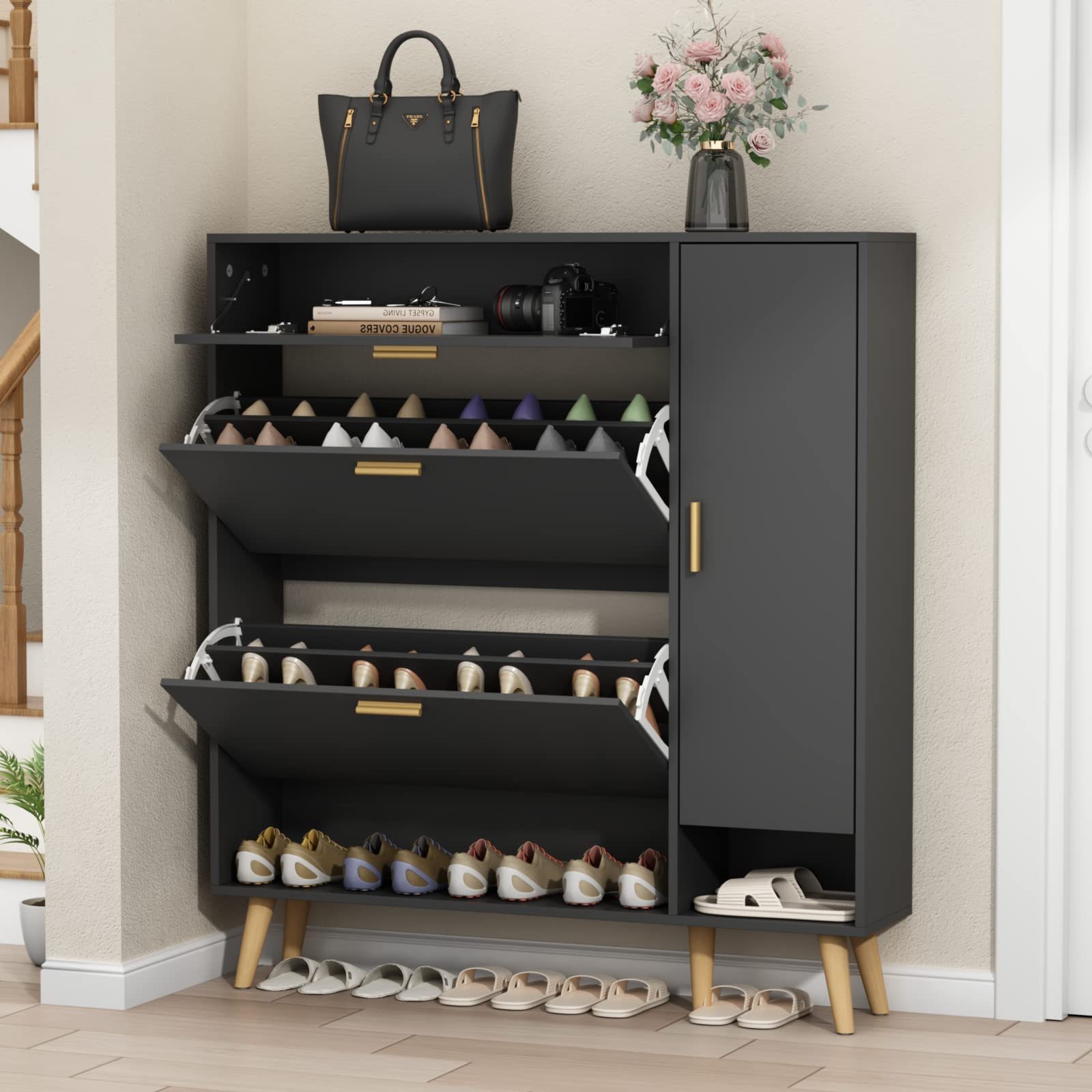 shoes cabinet modern front door 60 pair shoe racks display rack wood flip tipping bucket shoe cabinet