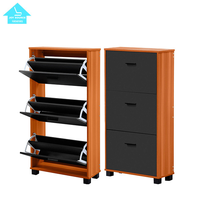 Simple Style Tall Shoe Rack Storage Cabinet Shoe Shelf Custom Chinese 3 Tier Layer Design Wooden Living Room Furniture Modern