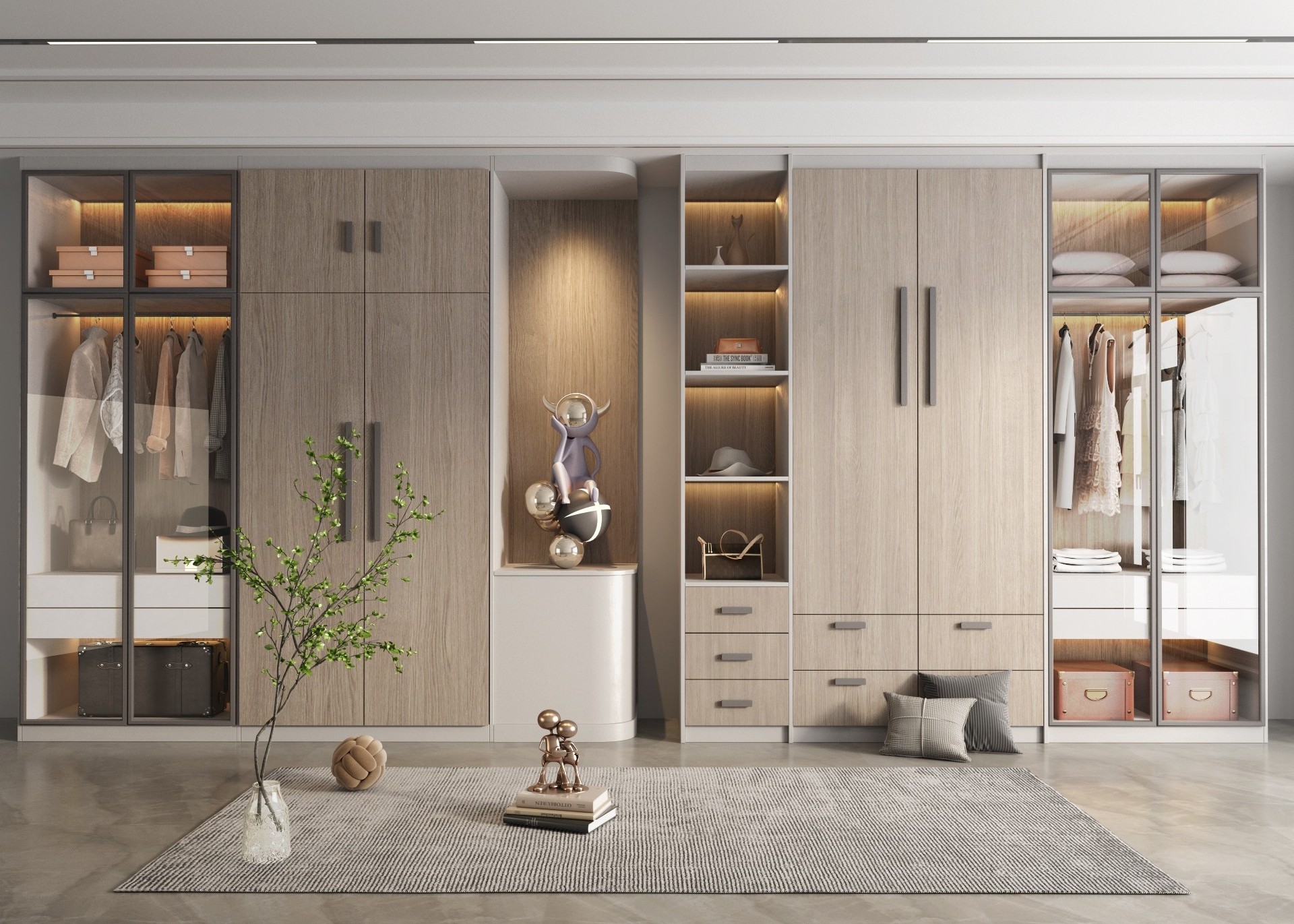 Built in wardrobes luxury furniture wooden walk in mirror for women rooms closets mdf bedroom wall wardrobe