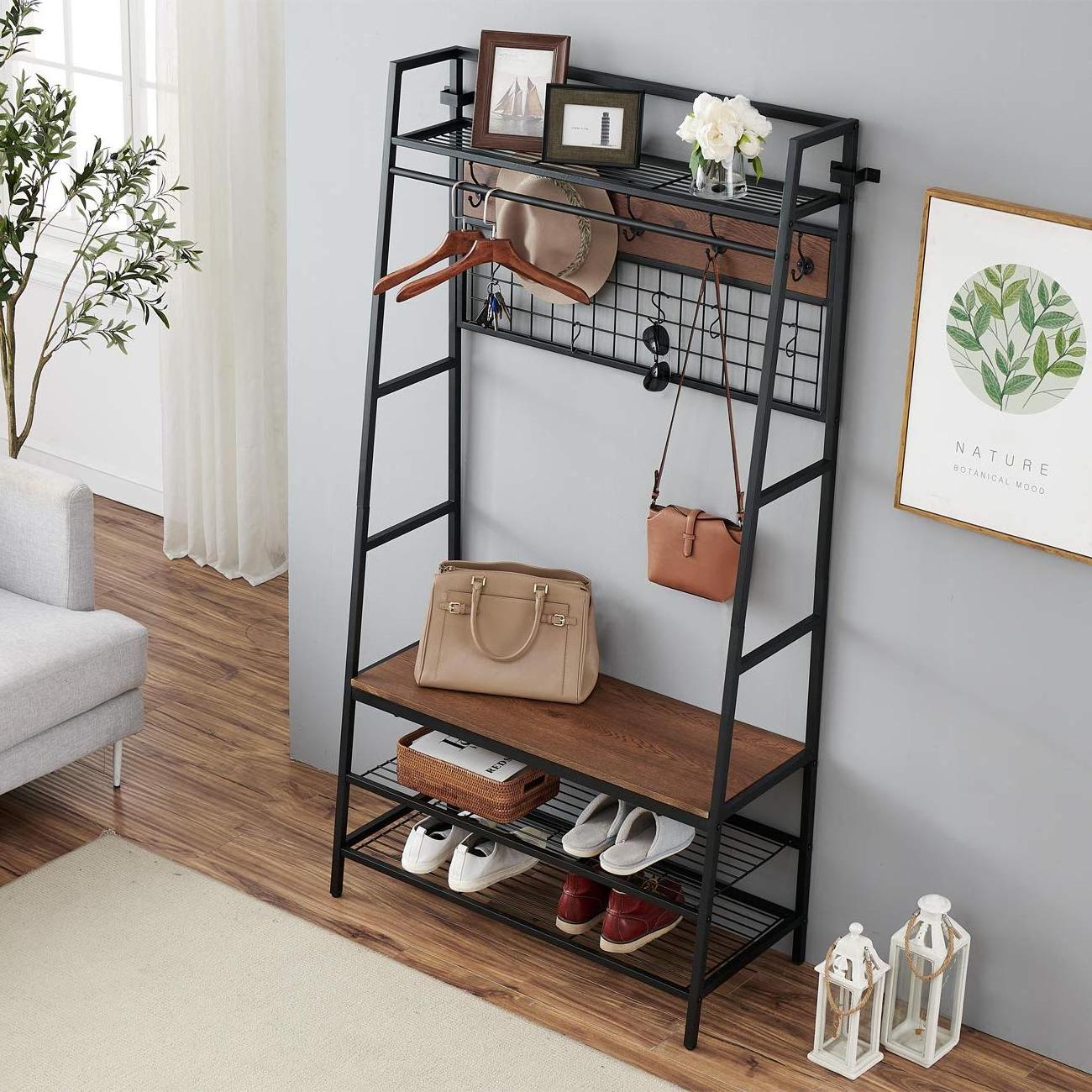 Mudroom Bench with Storage and Hook Entryway Organizer Hall Trees Bench and Coat Rack Hanger