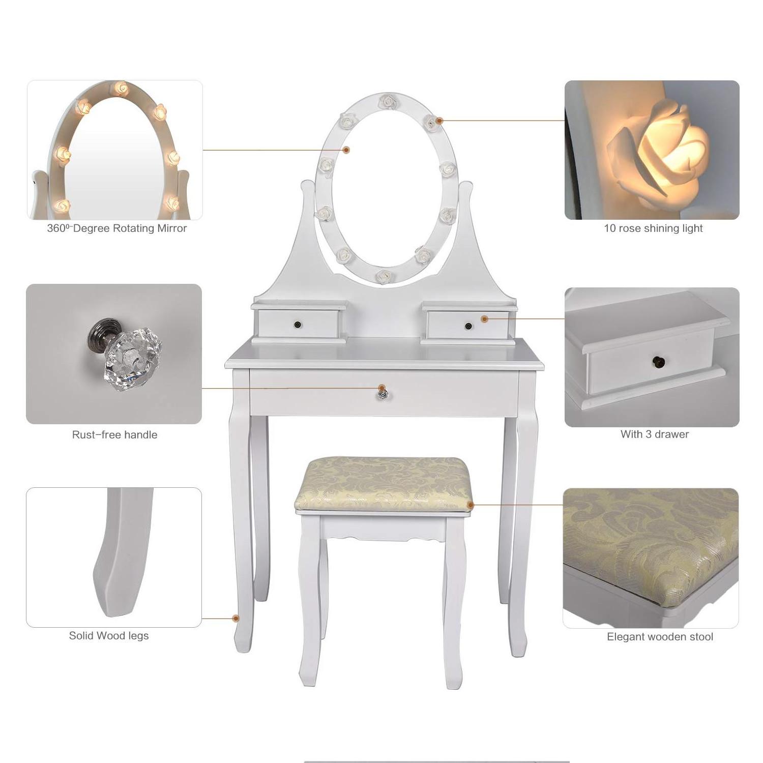 zpatero dresser silvert for bedroom wood light wood tocador de princesa multifuncional mueble  makeup vanities furniture