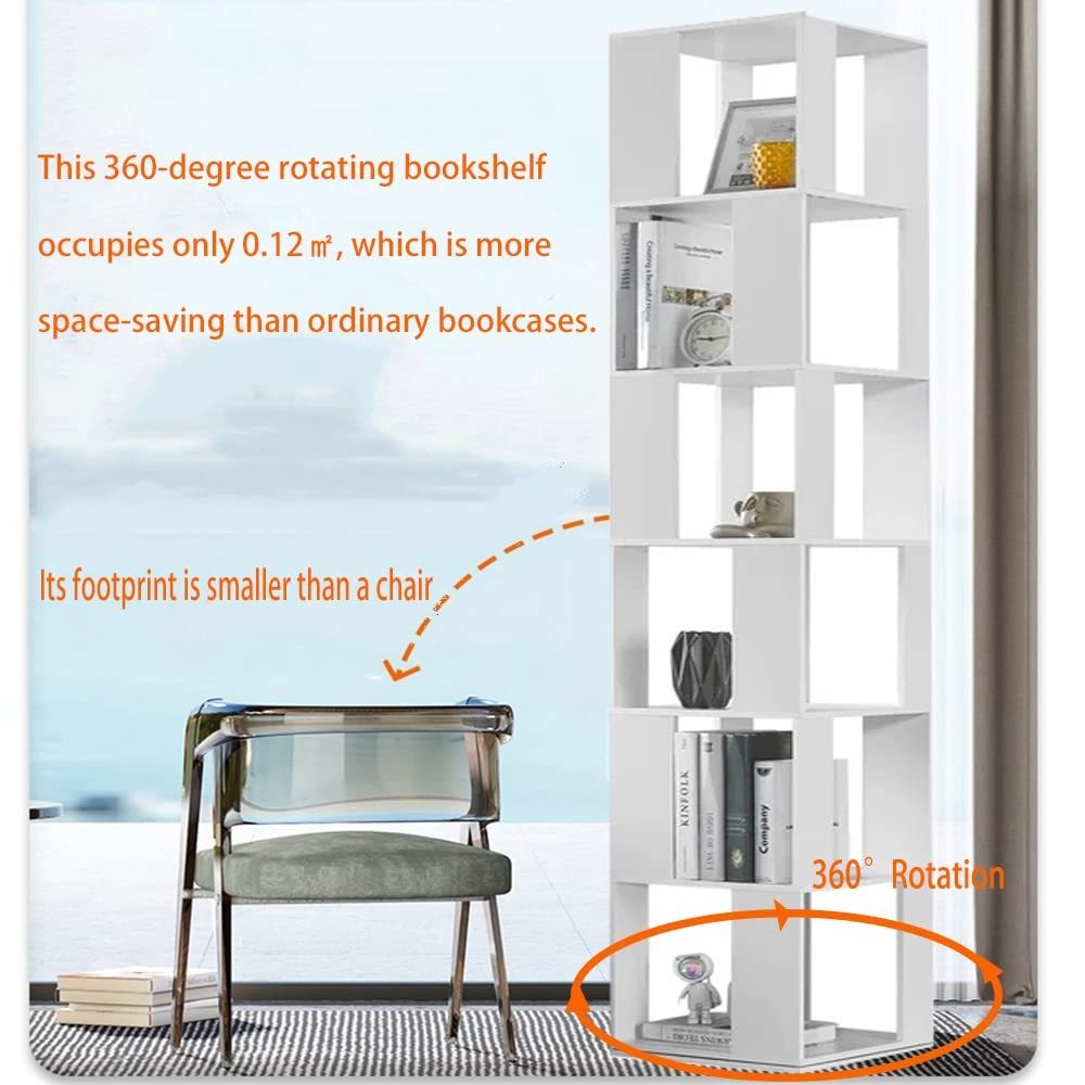 Shoe Storage Rack Wooden Rotating Book Shelf 6 Tier 360 Floor Standing Revolving Bookcase Storage Rack