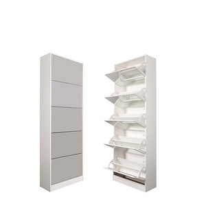 5 door shoe cabinet with mirror