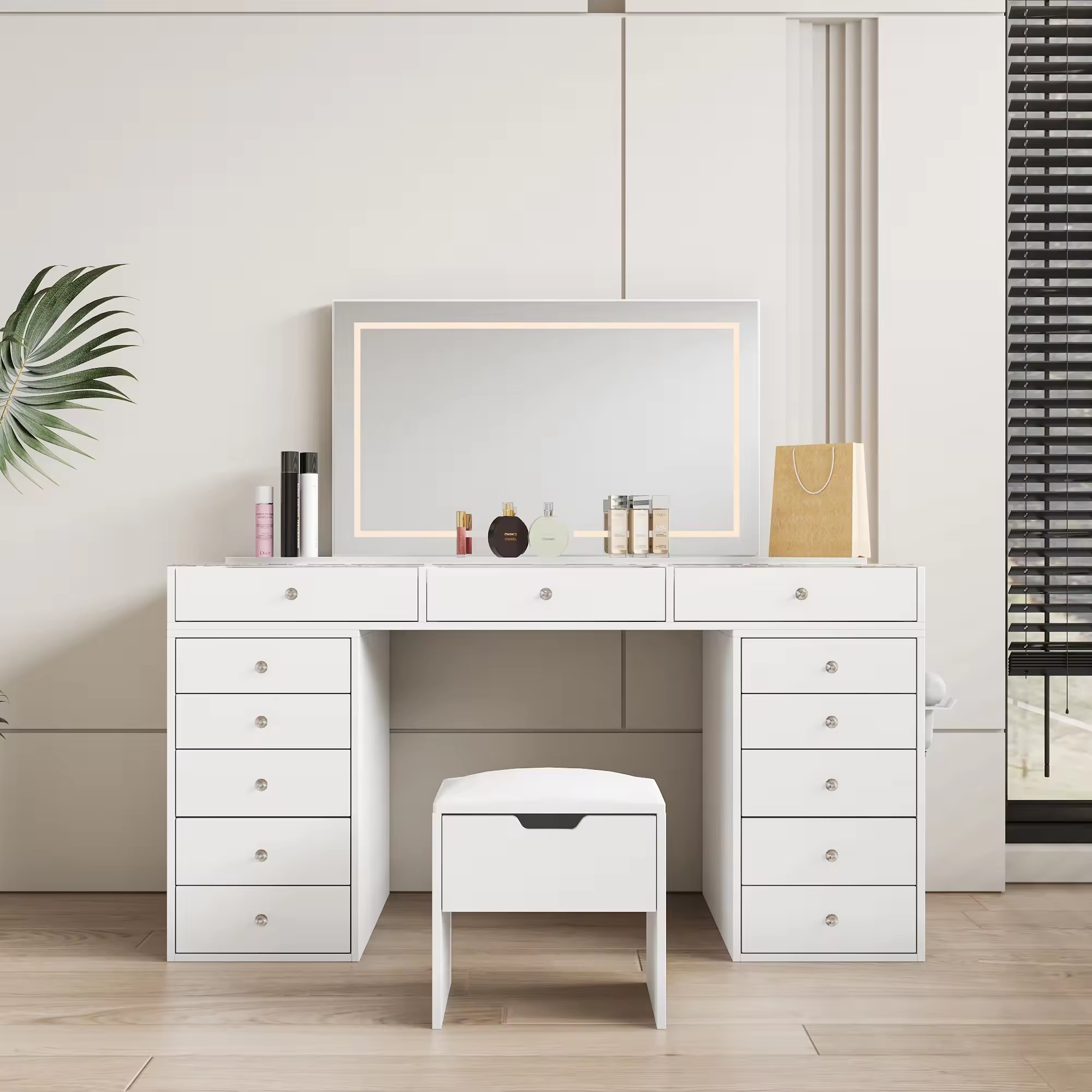 modern bedroom coiffeuse furniture storage dresser avec miroir vanity makeup vanities dressing table with led light dressers