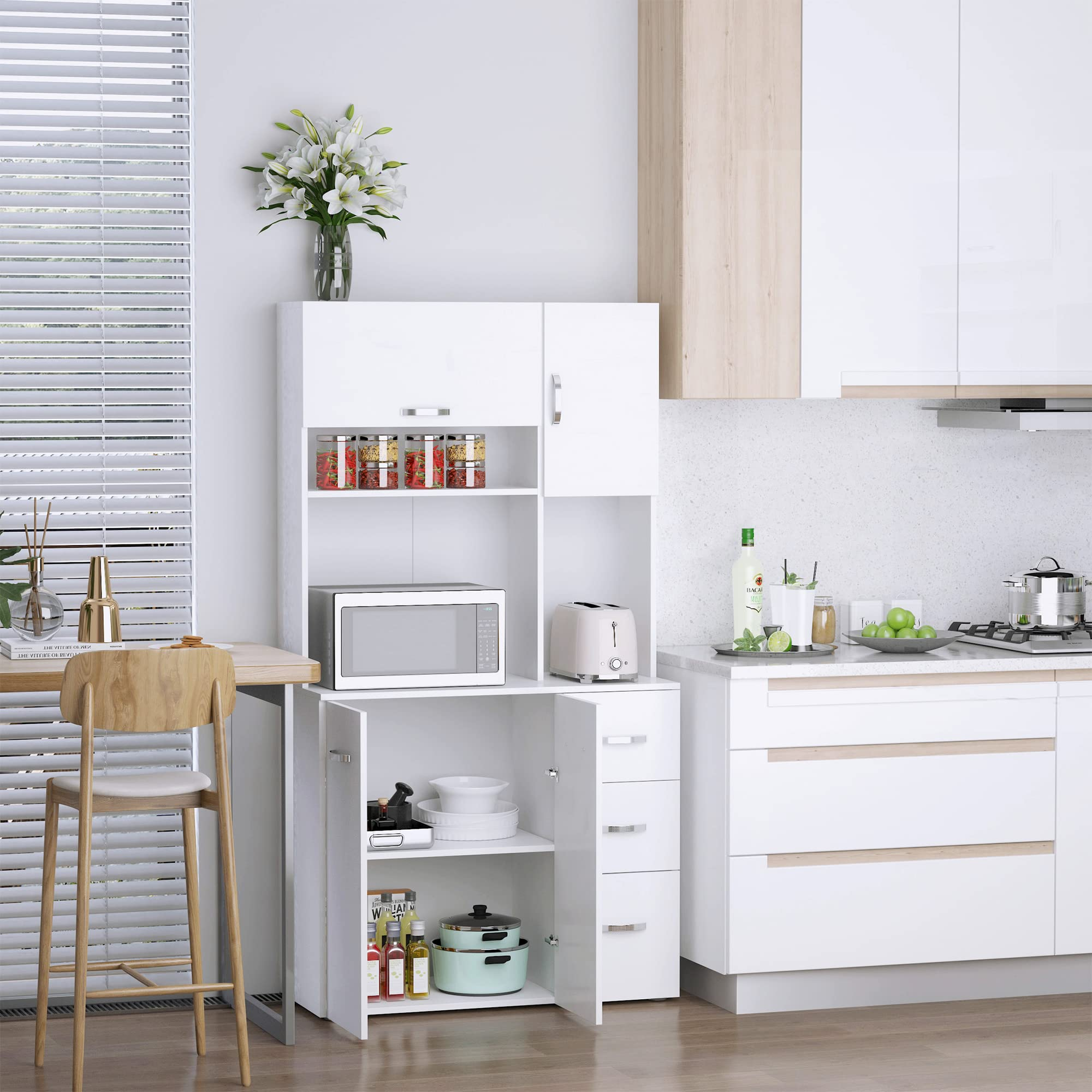 2023 Best Buy Modern Sideboard Kitchen Cabinet With Pantry Wardrobe and White Cabinet