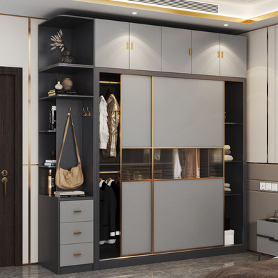 Armoire mirror hanging   wardrobe bedroom furniture  wardrobe armoire closet with doors and drawers for hotel bedroom