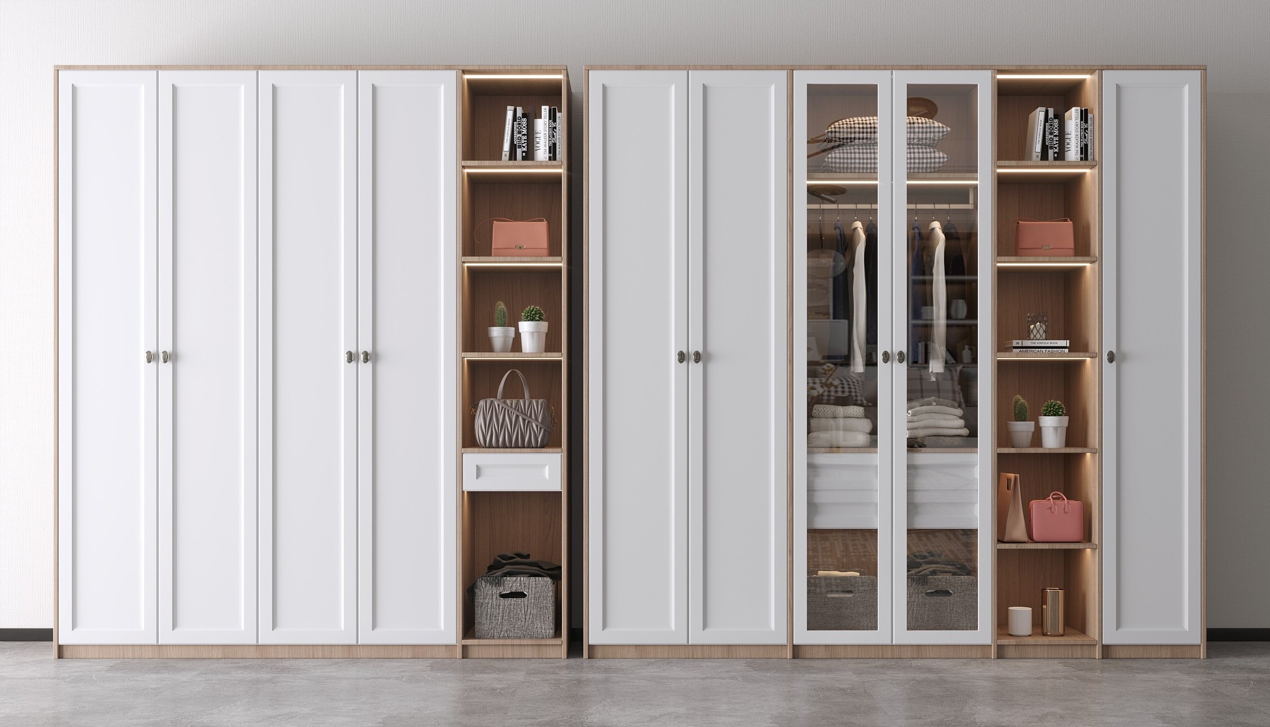 Built in wardrobes luxury furniture wooden walk in mirror for women rooms closets mdf bedroom wall wardrobe