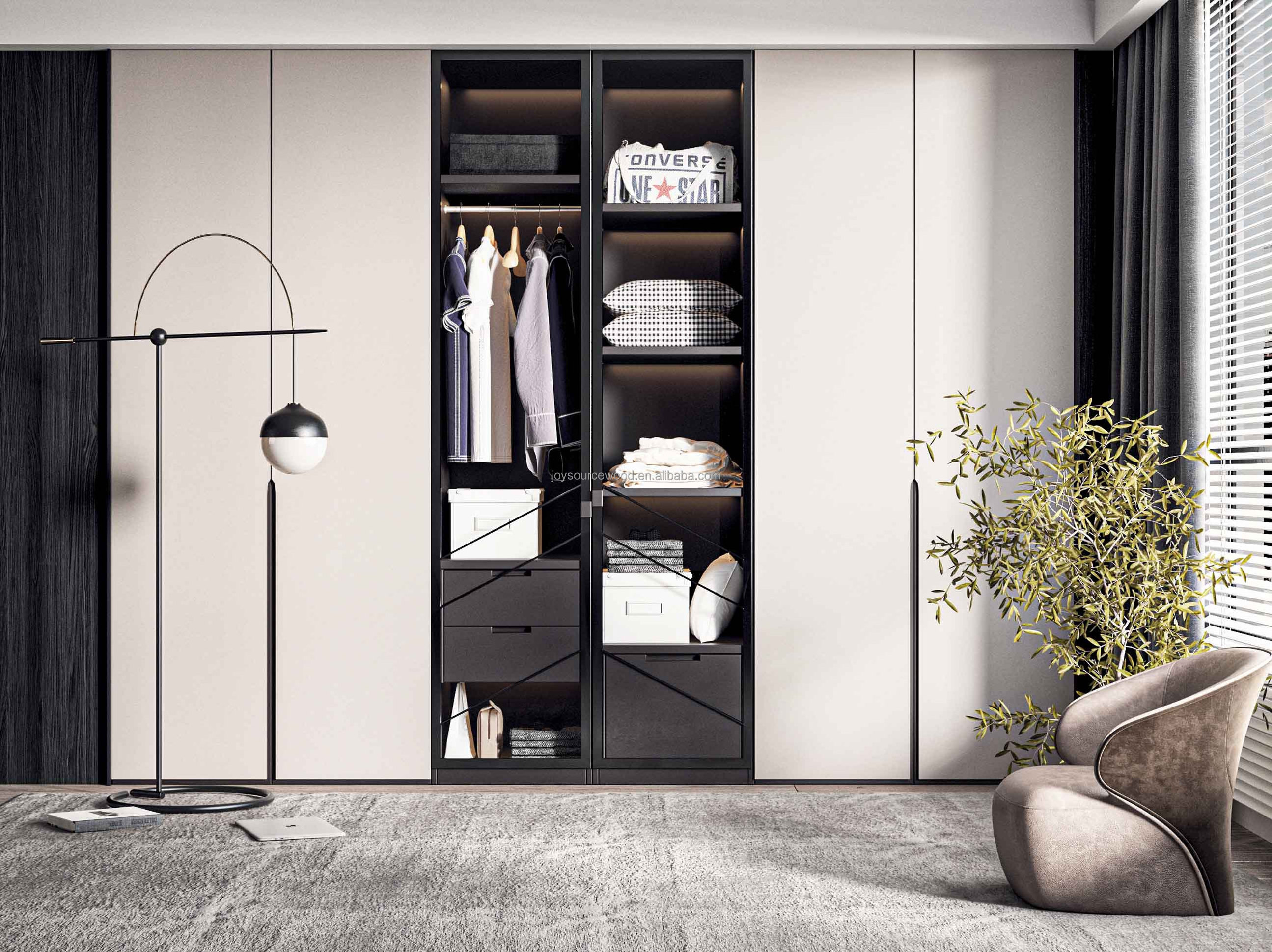 2023 chambre  couche modern corner wardrobe closet tv rack modern cabinet clothes organizer bedroom walk in closet sliding door