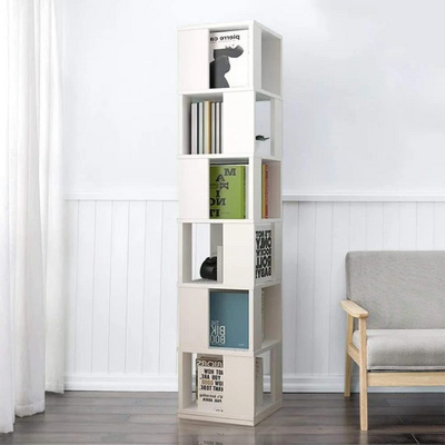 Shoe Storage Rack Wooden Rotating Book Shelf 6 Tier 360 Floor Standing Revolving Bookcase Storage Rack