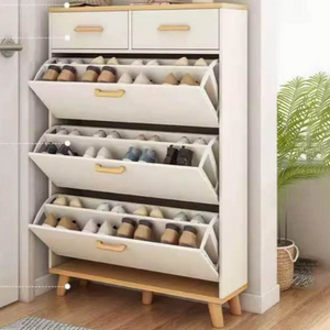 morden design hallway 360 degree rotating wooden shoe rack display cabinet entryway hall tree shoe  pull out