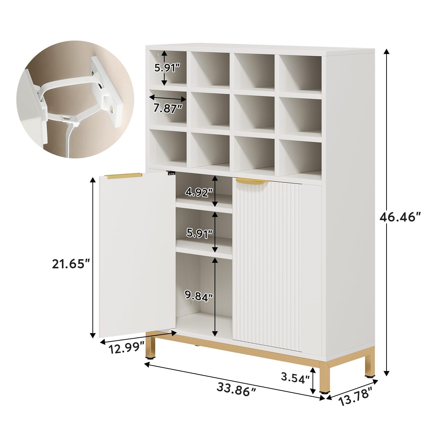 Fashion design storage bench cubby organizer shoe cabinet with seat cushion