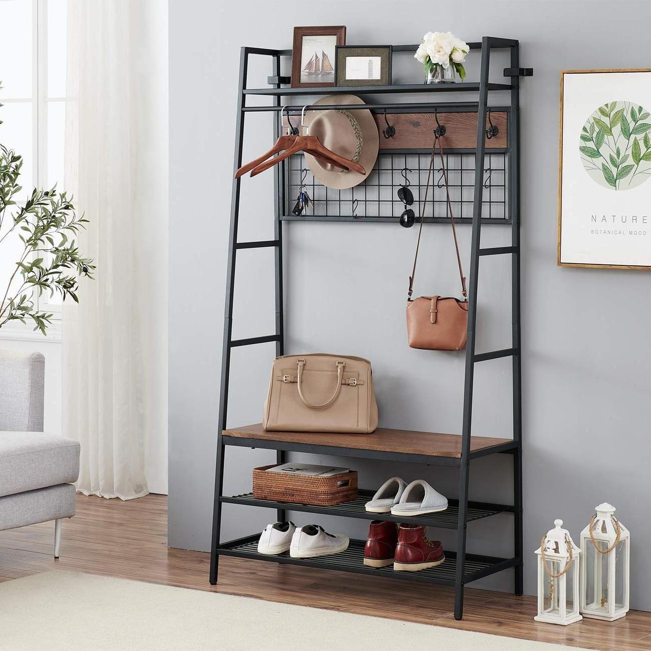 Mudroom Bench with Storage and Hook Entryway Organizer Hall Trees Bench and Coat Rack Hanger