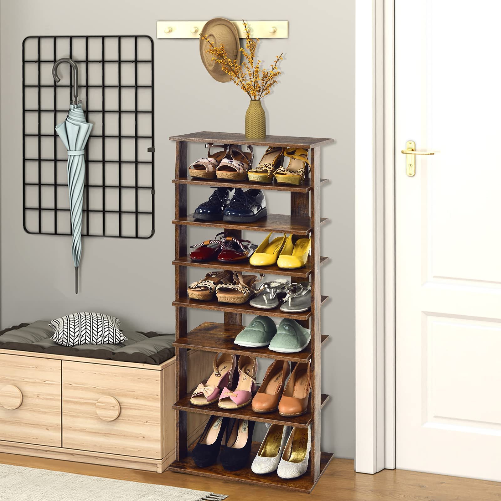 360 Degree Wooden Rotating Shoe Rack Storage Cabinet Modern Shoe Racks & Stands Shoe Display Rack