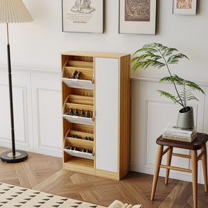 Modern Slim Entryway Storage Shoe cabinet with Hidden Cubic Space & 2/3 Flip Drawers Organizer living room bedroomFurniture