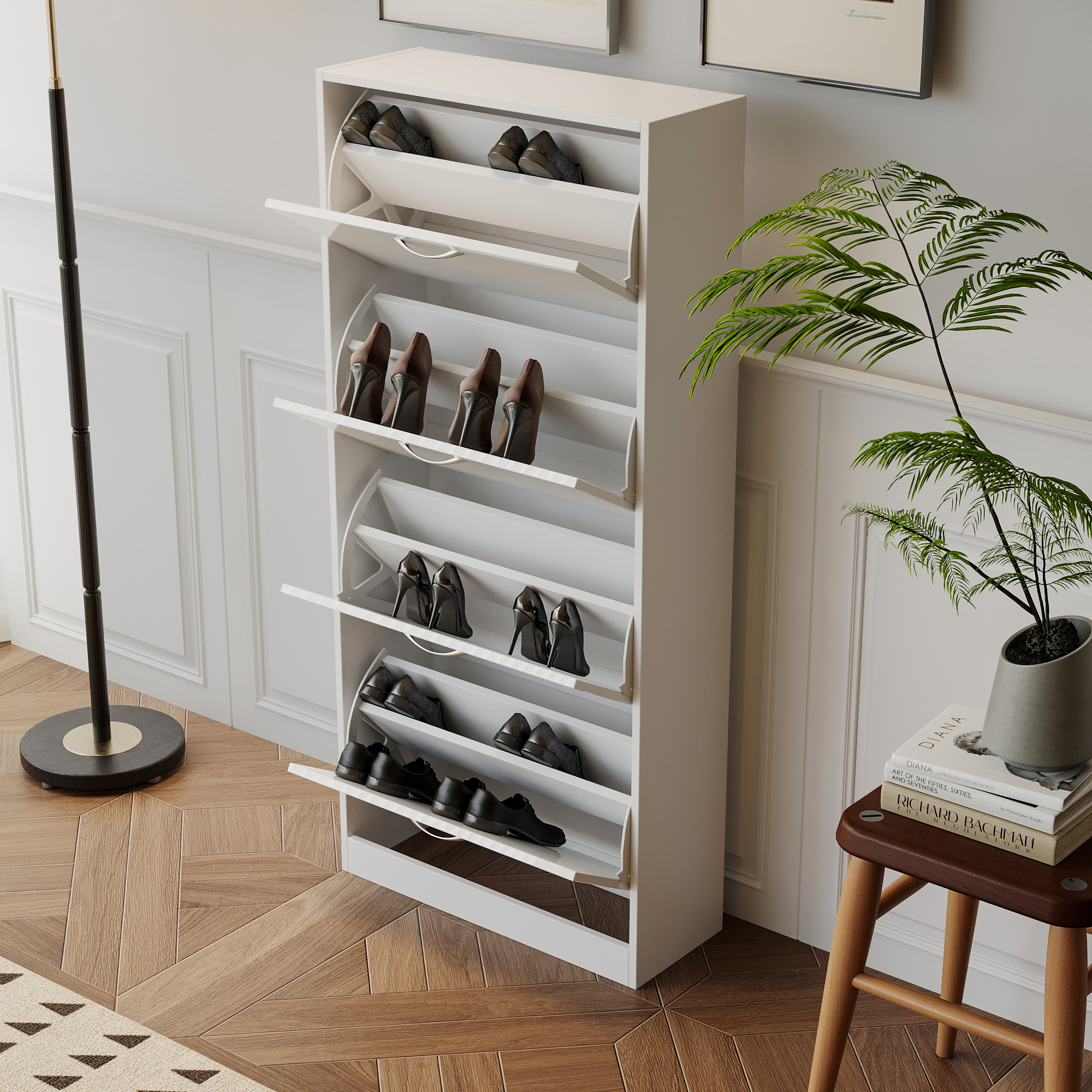 shoe organizer cabinet shoe storage cabinet hallway with doors 3 tier shoe rack storage cupboard