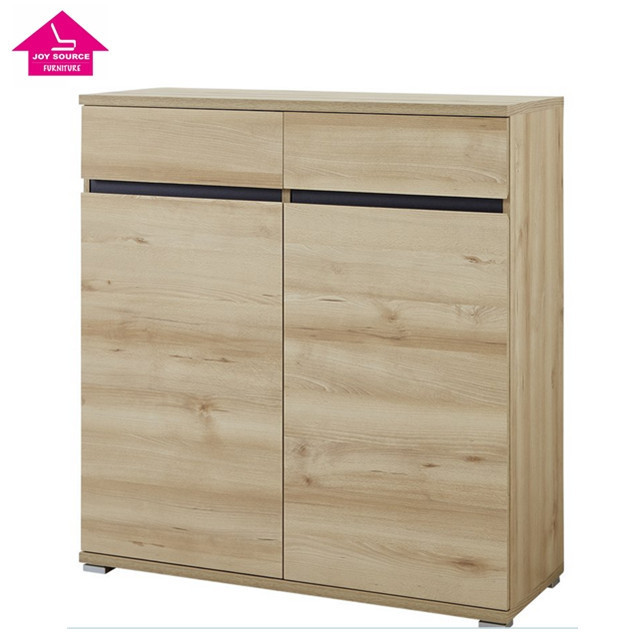 melamine MDF/MFC 2 door 2 drawer solid wood shoe cabinet