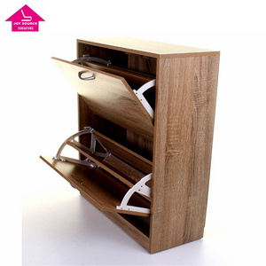 Wooden Shoe Storage Cabinet Rack 2 Drawers Shoe Stand Unit