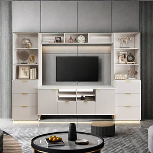 modern tv wall units fluted wood storage entertainment center with bookshelf white tv stand living room furniture