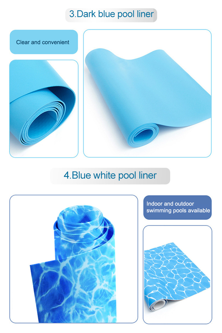 Factory Uv Resistant Blue Pvc Swimming Pool Plastic Vinyl Liners For Above Ground Pools