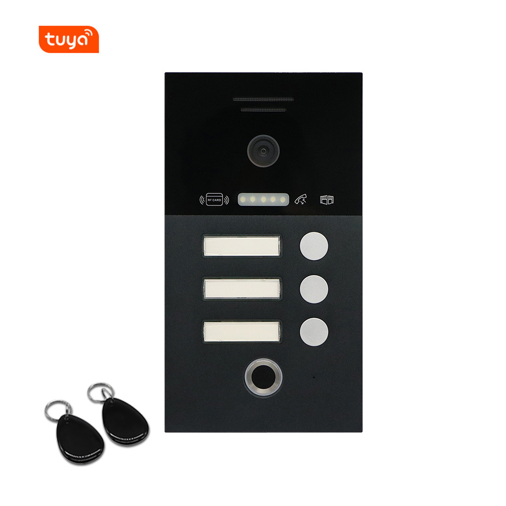 Factory fingerprint ip wifi video door phone intercom door entry system for 1/2/3/4 families smart home app tuya smart