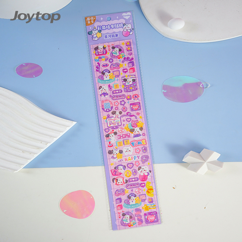 Joytop 500076 Wholesale Galaxy Player Long strip Goo Card Sticker cartoon Cute sticker Diy school stationary