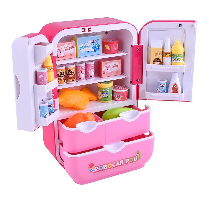 Children's Early Education Mini Refrigerator Toys with music Kitchen Play Set toy toy fridge for 9 years For Kids